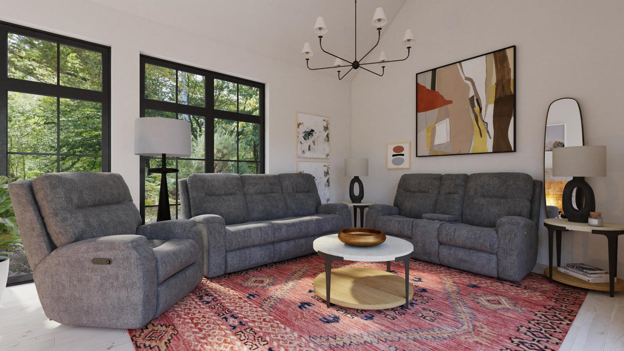 Penn Fabric Power Rocking Recliner with Power Headrest & Lumbar