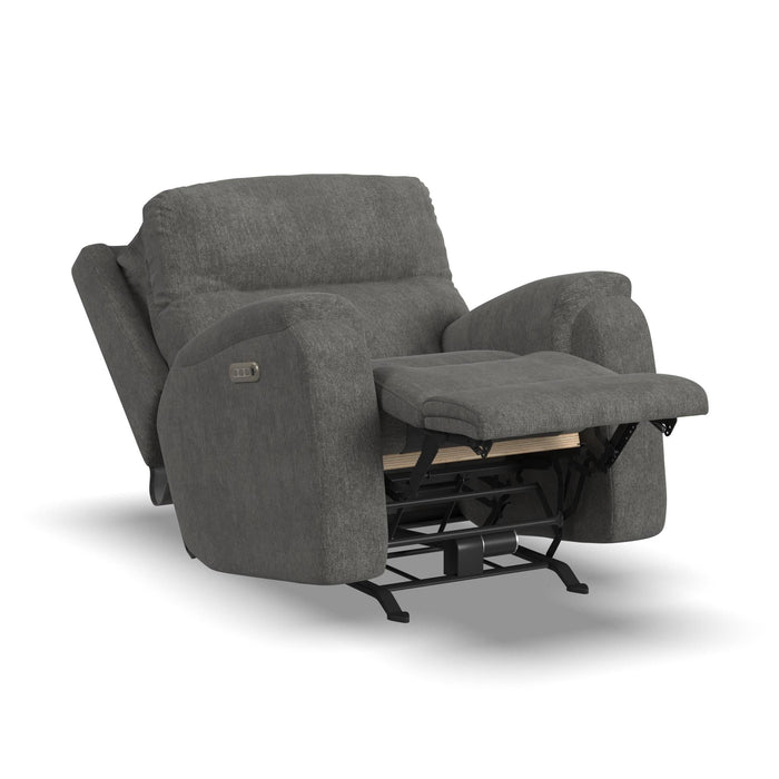 Penn Fabric Power Rocking Recliner with Power Headrest & Lumbar