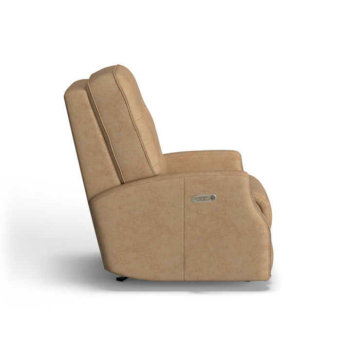 Devon Leather Power Rocking Recliner with Power Headrest