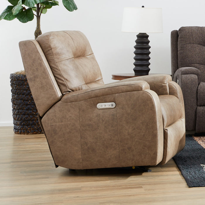 Arlo Leather Power Rocking Recliner with Power Headrest & Lumbar
