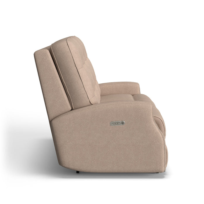 Devon Fabric Power Reclining Sofa with Power Headrests