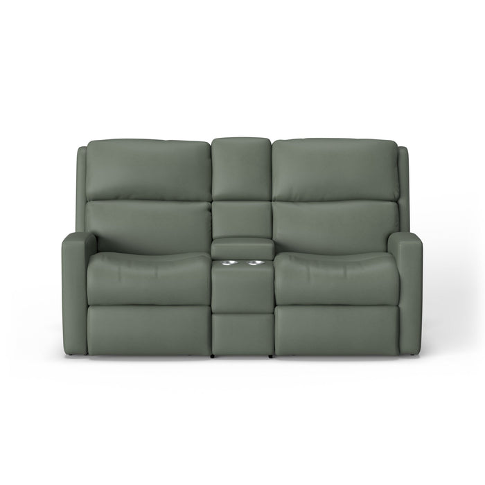 Catalina Leather Power Reclining Loveseat with Console