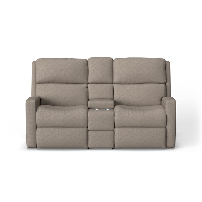 Catalina Leather Power Reclining Loveseat with Console & Power Headrests