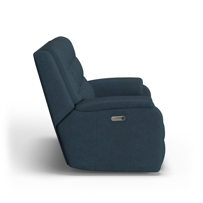 Arlo Leather Power Reclining Loveseat with Power Headrests & Lumbar