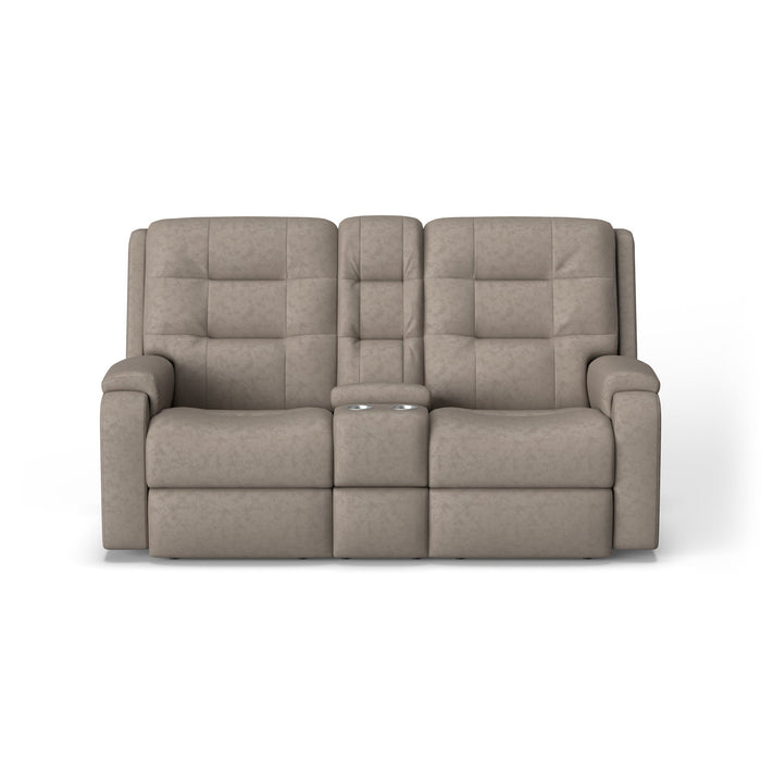 Arlo Leather Power Reclining Loveseat with Console