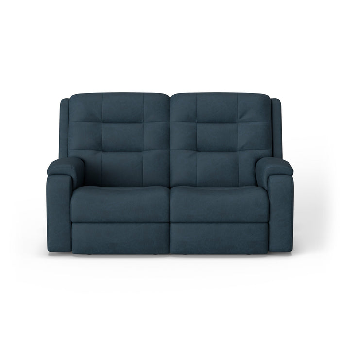 Arlo Leather Power Reclining Loveseat with Power Headrests & Lumbar