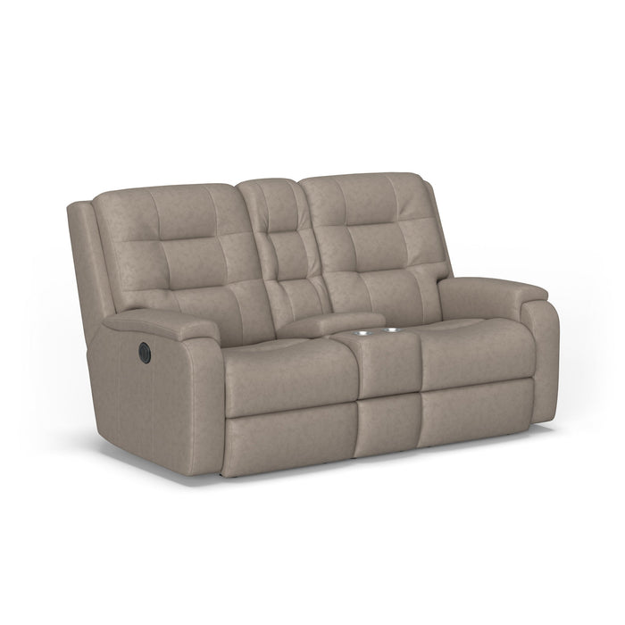 Arlo Leather Power Reclining Loveseat with Console