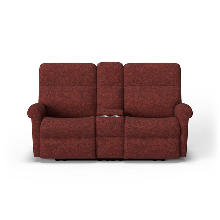 Davis Fabric Power Reclining Loveseat with Console & Power Headrests