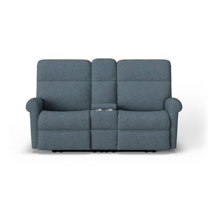 Davis Fabric Power Reclining Loveseat with Console & Power Headrests