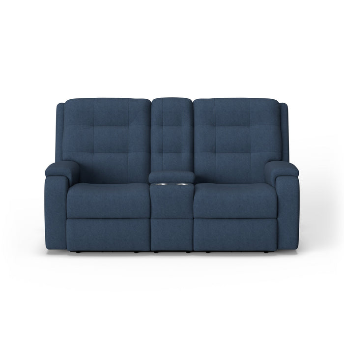 Arlo Fabric Power Reclining Loveseat with Console & Power Headrests & Lumbar