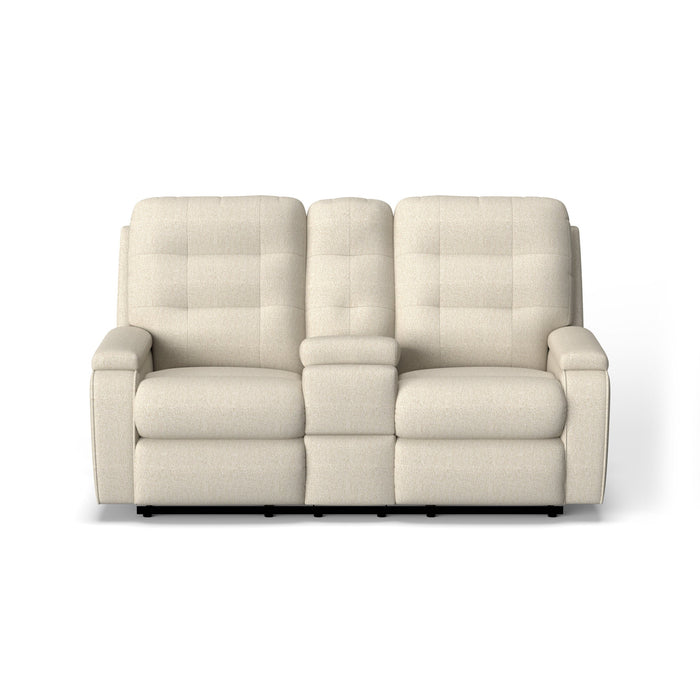 Kerrie Fabric Power Reclining Loveseat with Console