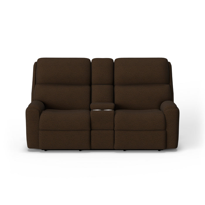 Rio Fabric Power Reclining Loveseat with Console