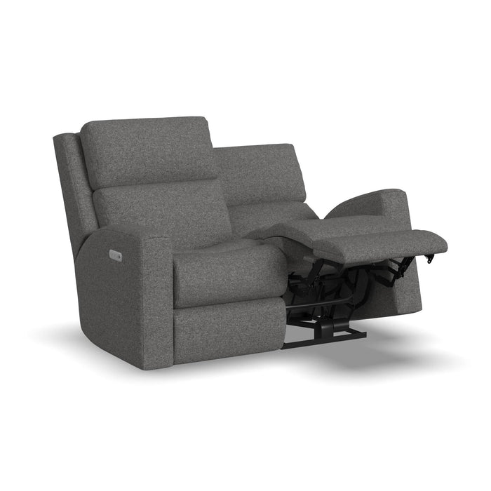 Score Fabric Power Reclining Loveseat with Power Headrests & Lumbar