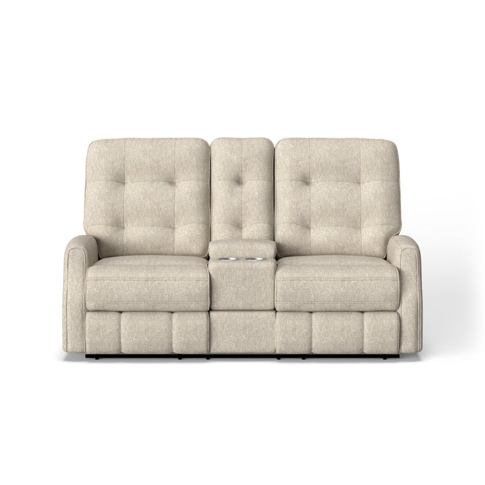 Devon Fabric Power Reclining Loveseat with Console