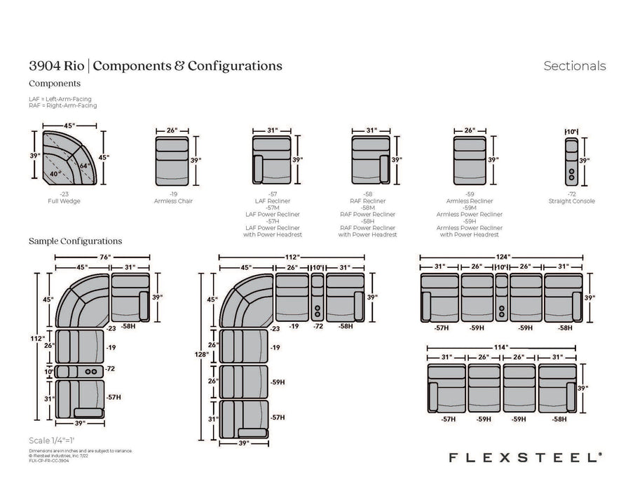 Rio Leather Reclining Sectional