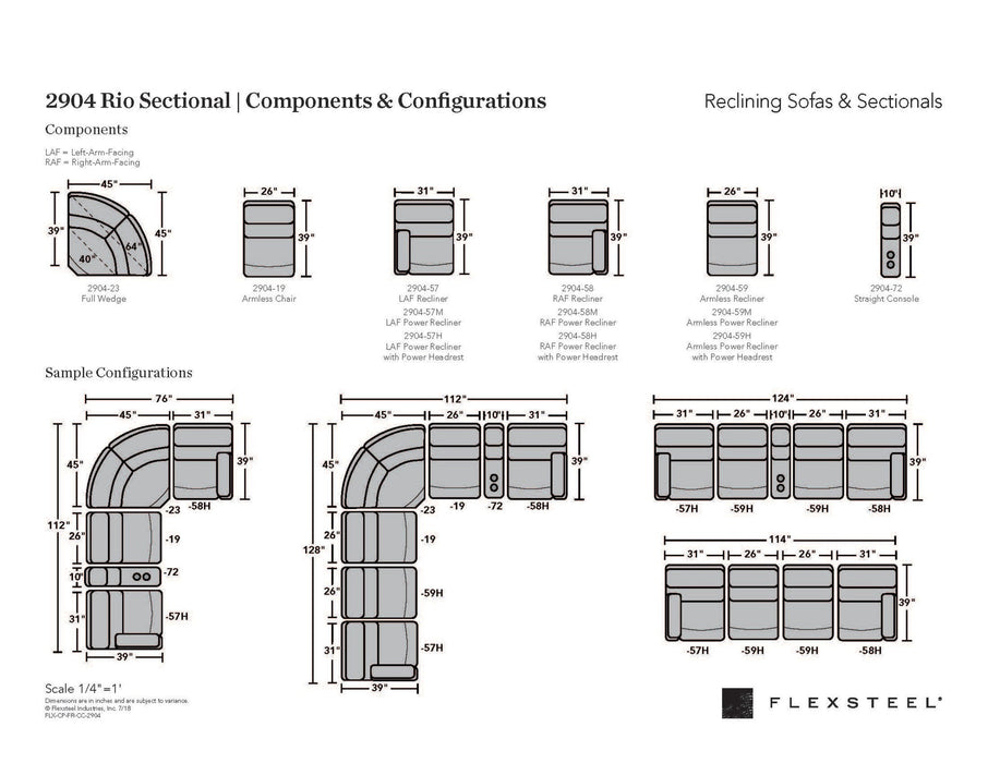 Rio Fabric Reclining Sectional