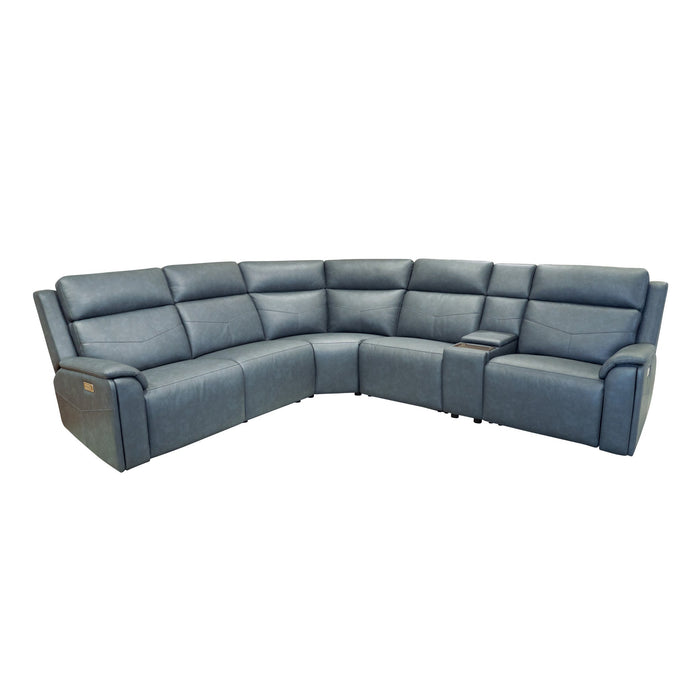 Admiral Fabric Power Reclining Sectional with Power Headrest, Lumbar, Heat, & Massage
