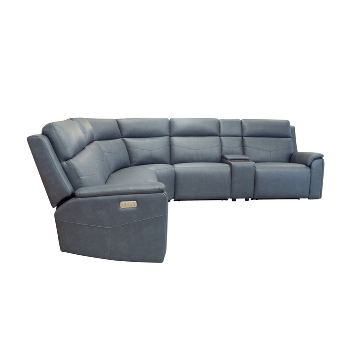 Admiral Fabric Power Reclining Sectional with Power Headrest, Lumbar, Heat, & Massage
