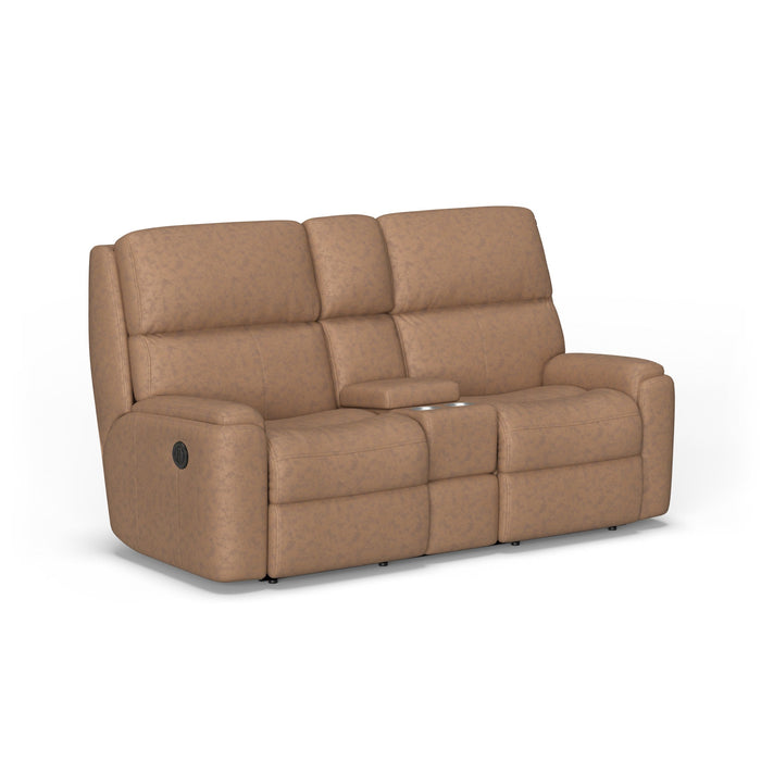 Rio Leather Power Reclining Loveseat with Console