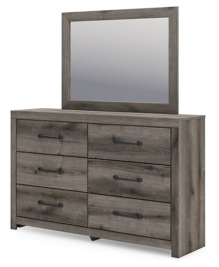 Graystorm Twin Panel Storage Bed with Mirrored Dresser and Nightstand