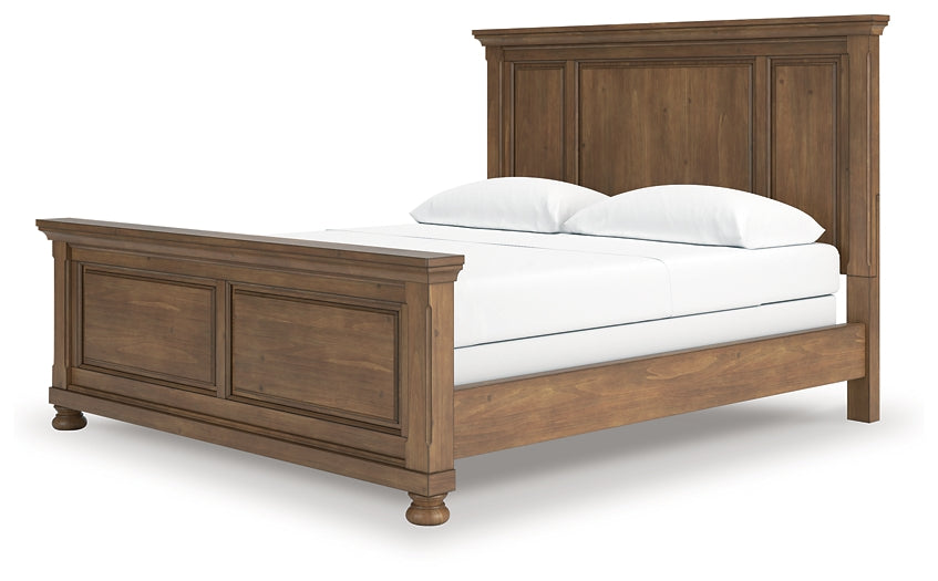 Feddinger California King Panel Bed with Mirrored Dresser and Nightstand