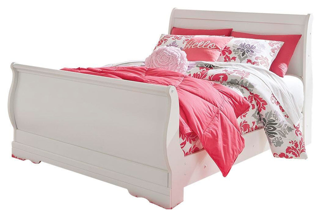 Anarasia Full Sleigh Bed with Mirrored Dresser