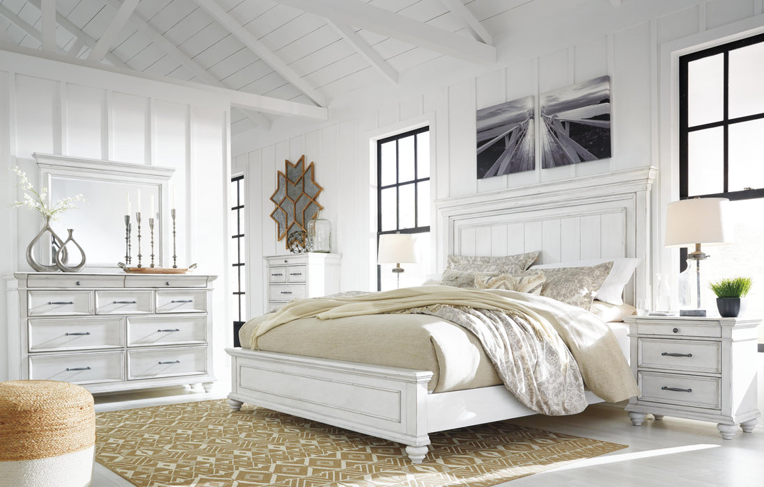 Kanwyn Queen Panel Bed with Mirrored Dresser, Chest and Nightstand