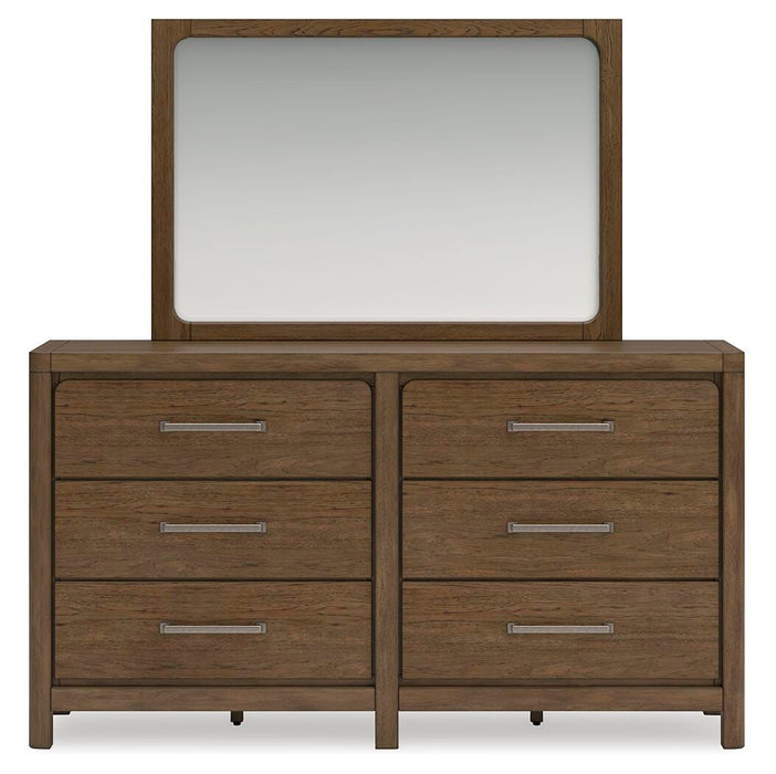 Cabalynn King Upholstered Bed with Mirrored Dresser, Chest and Nightstand