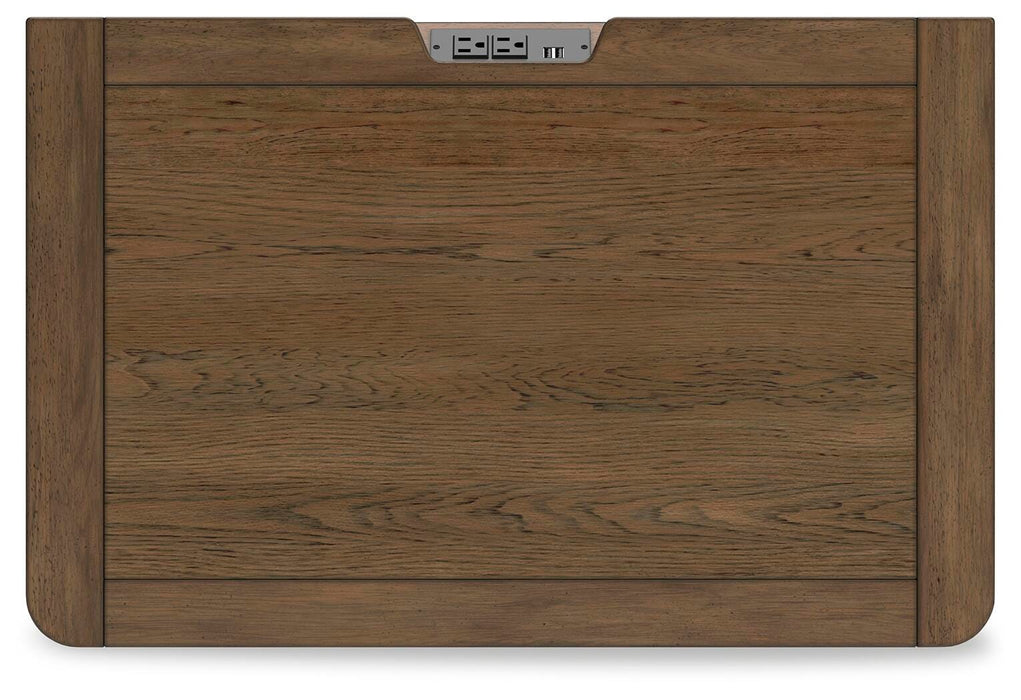 Cabalynn California King Panel Bed with Storage with Mirrored Dresser and Nightstand