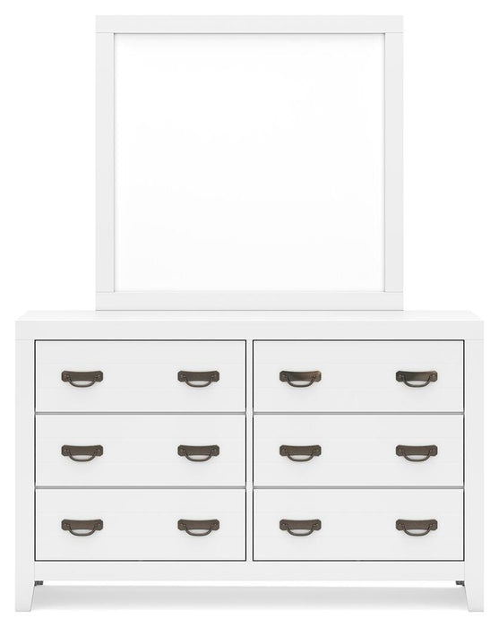 Binterglen Twin Panel Bed with Mirrored Dresser and Nightstand