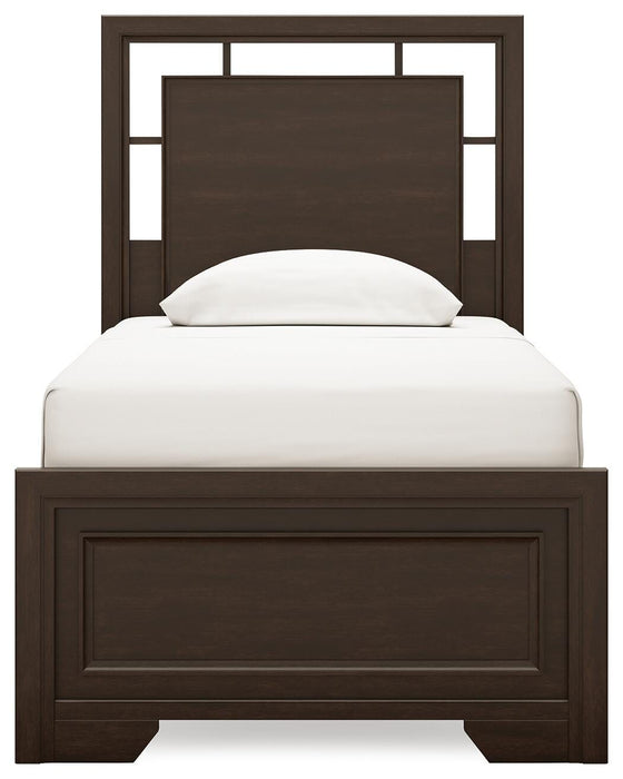 Covetown Twin Panel Bed, Dresser, Mirror, Chest and Nightstand