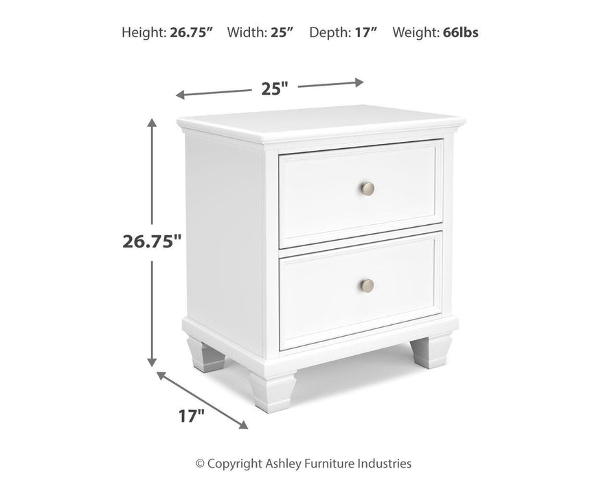 Fortman Full Panel Bed with Mirrored Dresser, Chest and Nightstand