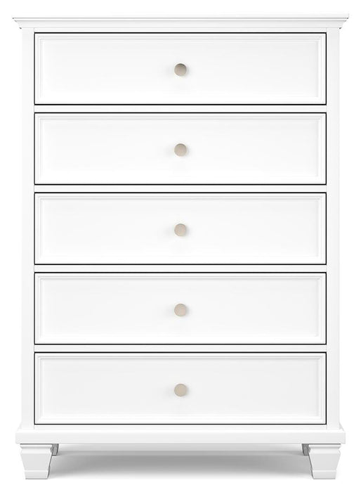 Fortman King Panel Bed with Mirrored Dresser, Chest and Nightstand