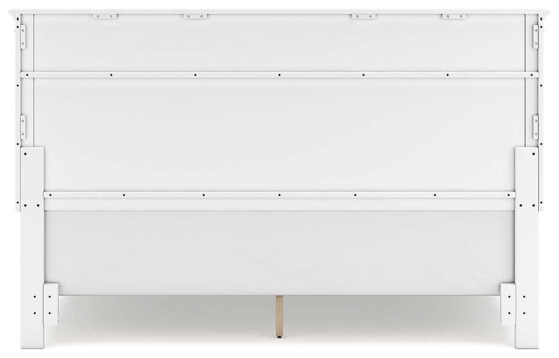 Fortman King Panel Bed with Mirrored Dresser, Chest and Nightstand
