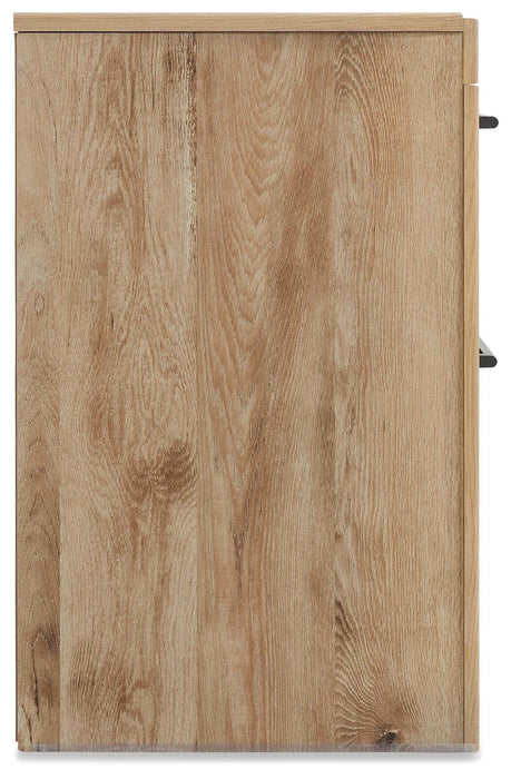 Hyanna Twin Panel Bed with 1 Side Storage, Dresser, Mirror and Nightstand