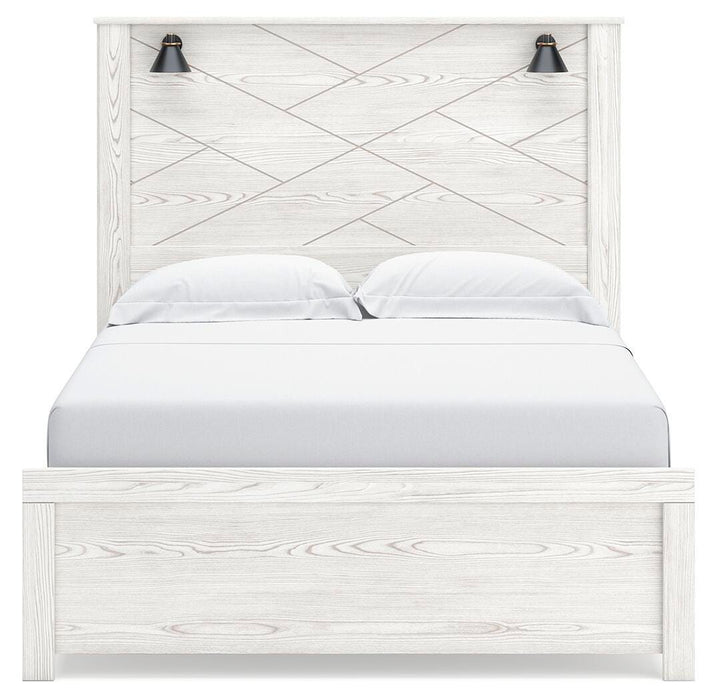 Gerridan Queen Panel Bed with Mirrored Dresser and Nightstand