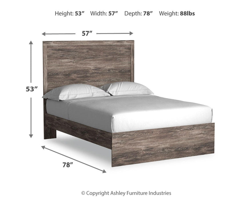Ralinksi Full Panel Bed with Mirrored Dresser