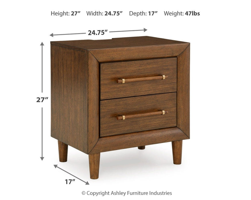 Lyncott Queen Upholstered Panel Bed, Dresser, Mirror, Chest and Nightstand