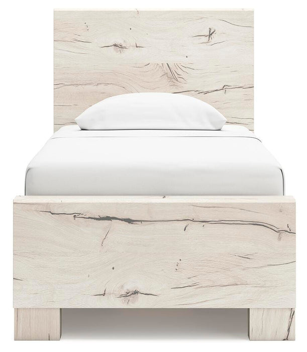 Lawroy Twin Panel Bed with Storage, Dresser, Mirror, Chest and Nightstand