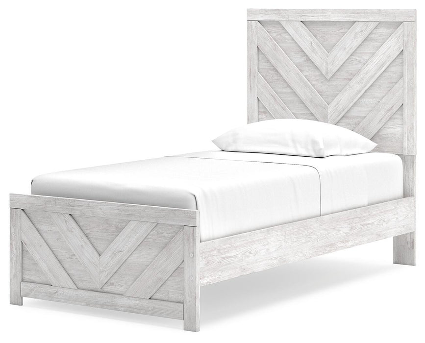 Cayboni Twin Panel Bed, Dresser, Mirror, Chest and Nightstand