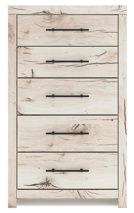 Lawroy King Panel Bed, Dresser, Mirror, Chest and Nightstand