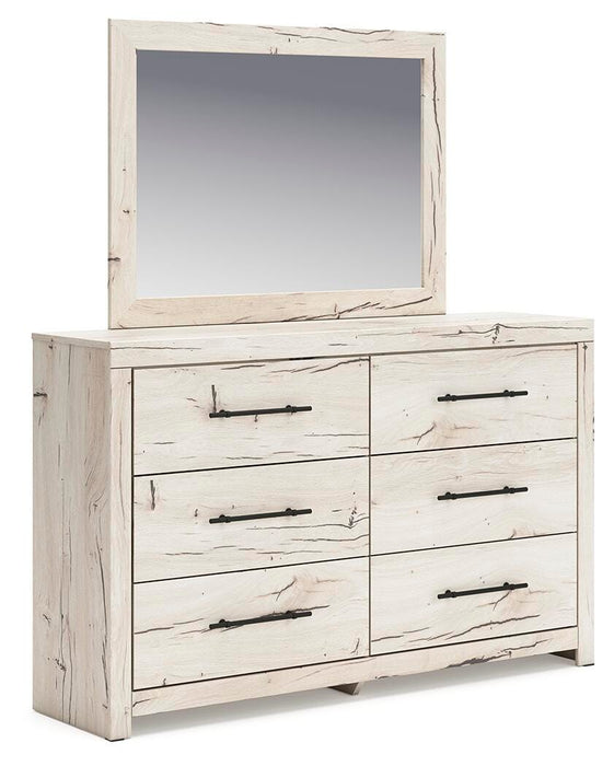 Lawroy Queen Panel Bed with Storage, Dresser, Mirror and Nightstand