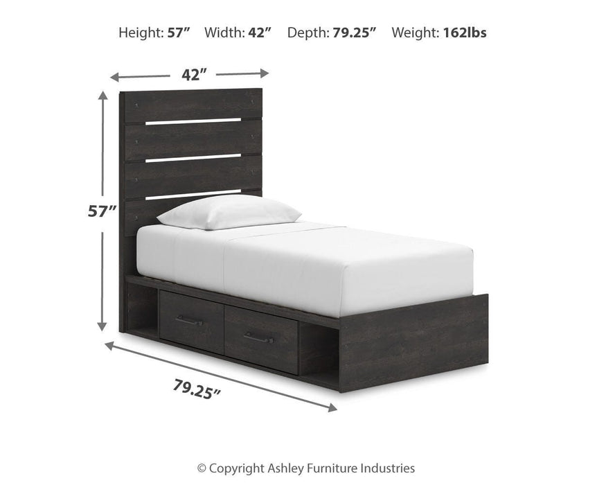 Hollivern Twin Panel Storage Bed, Dresser and Mirror