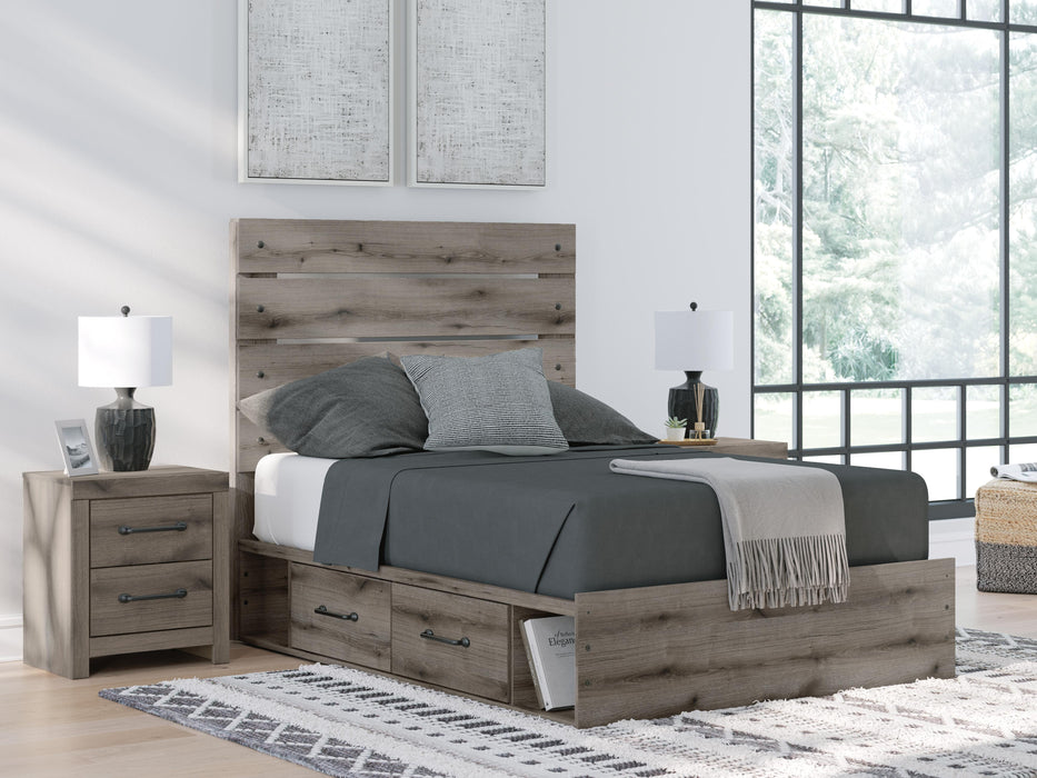 Graystorm Full Panel Storage Bed, Dresser, Mirror, Chest and Nightstand
