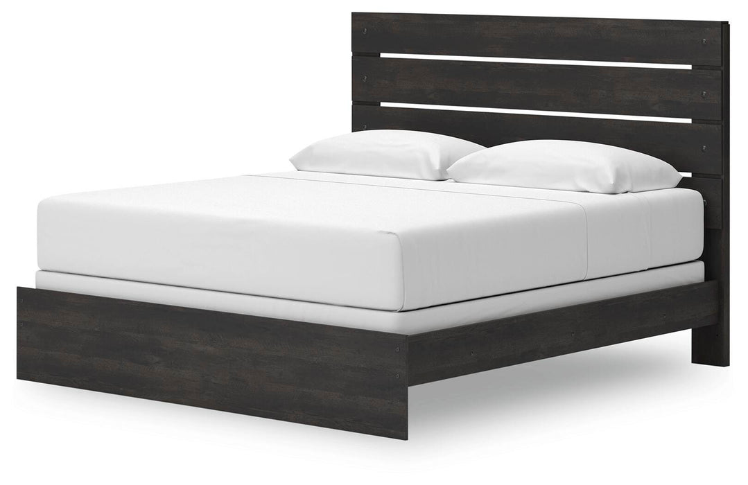 Hollivern King Panel Bed, Dresser, Mirror and Nightstand