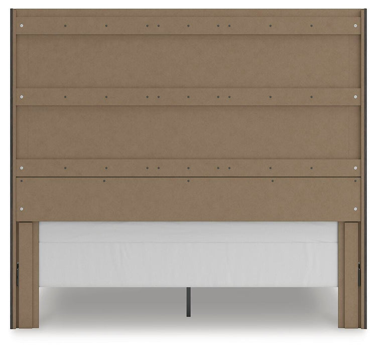 Fraluna King Panel Storage Bed, Dresser, Mirror, Chest and Nightstand