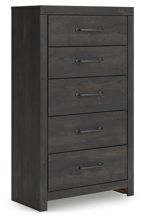 Hollivern Twin Panel Bed, Dresser, Mirror, Chest and Nightstand
