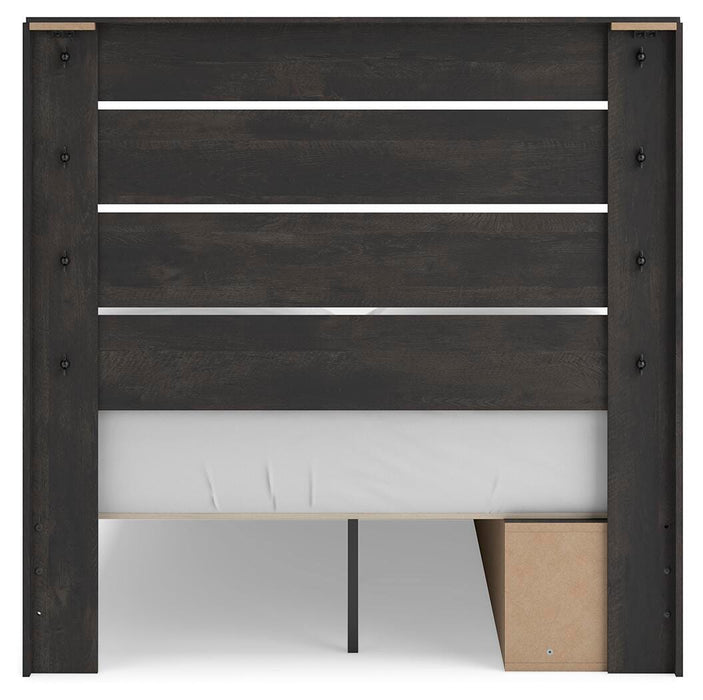 Hollivern Full Panel Storage Bed, Dresser, Mirror, Chest and Nightstand