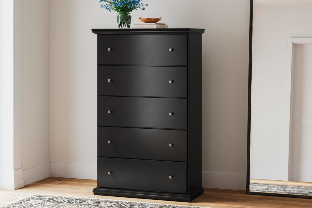 Maribel Twin Panel Bed, Dresser, Mirror, Chest and Nightstand
