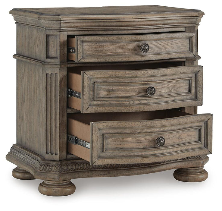 Ardenfield Queen Upholstered Sleigh Bed, Dresser, Mirror, Chest and Nightstand